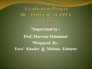 Graduation Project DC POWER SUPPLY 12 V- 3A