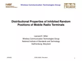 Distributional Properties of Inhibited Random Positions of Mobile Radio Terminals