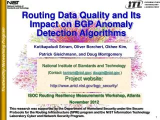 Routing Data Quality and Its Impact on BGP Anomaly Detection Algorithms