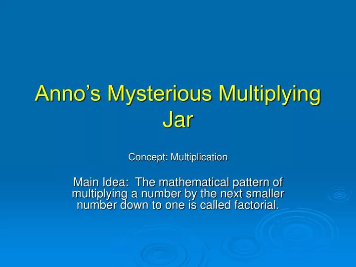 anno s mysterious multiplying jar
