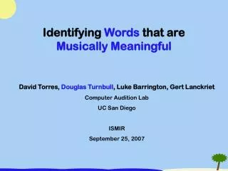 Identifying Words that are Musically Meaningful