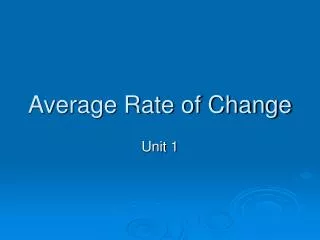 average rate of change