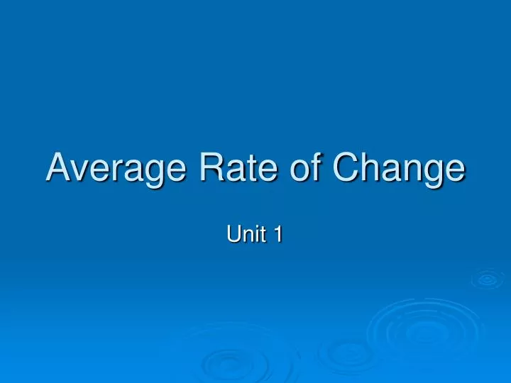 average rate of change