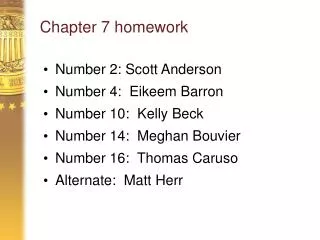 Chapter 7 homework