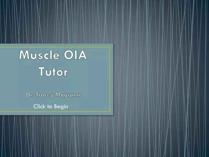 muscle oia tutor dr tracey magrann