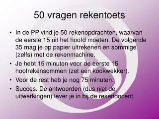 50 vragen rekentoets