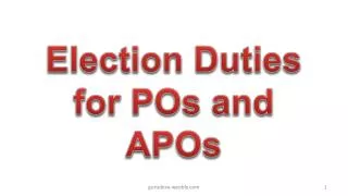 Election Duties for POs and APOs