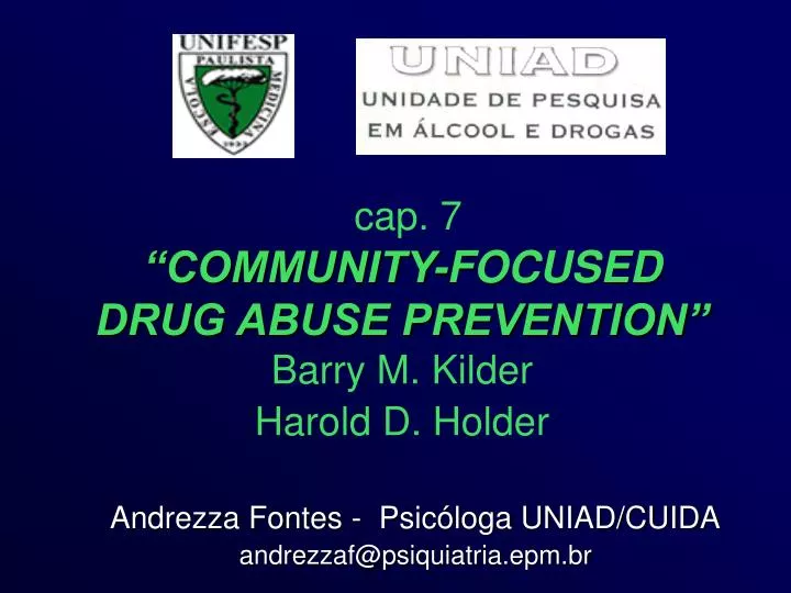 cap 7 community focused drug abuse prevention barry m kilder harold d holder