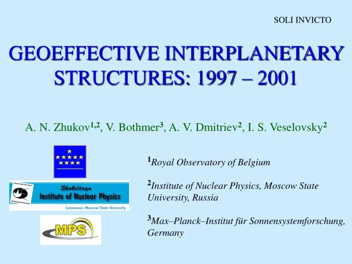 geoeffective interplanetary structures 1997 2001