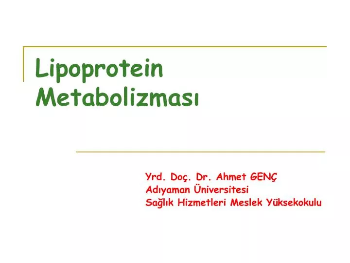 lipoprotein metabolizmas