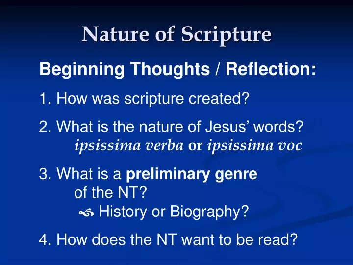 nature of scripture