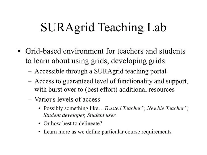 suragrid teaching lab