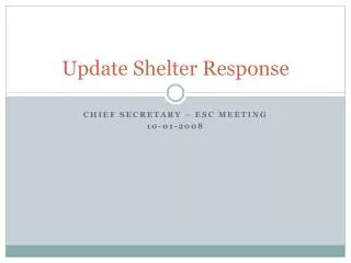 Update Shelter Response