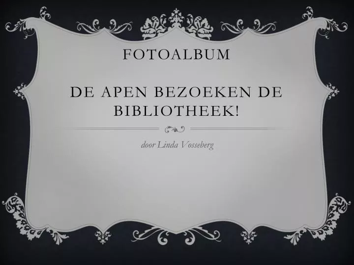 fotoalbum de apen bezoeken de bibliotheek