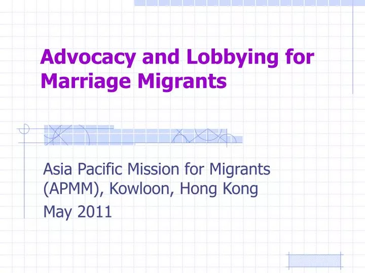 advocacy and lobbying for marriage migrants
