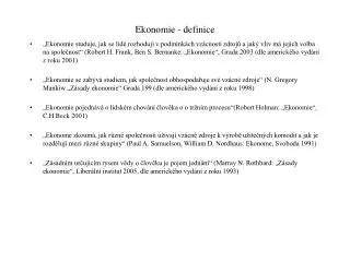 ekonomie definice