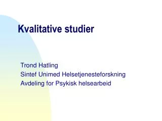 kvalitative studier