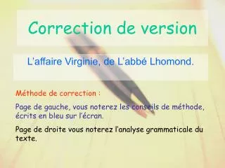 correction de version