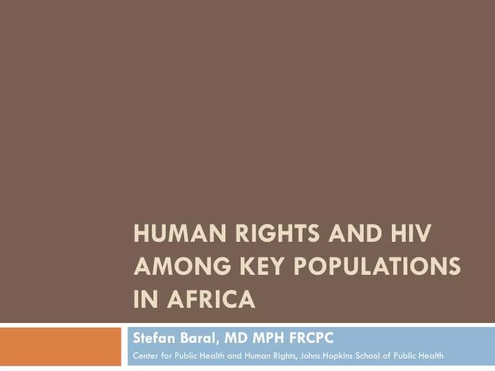 human rights and hiv among key populations in africa