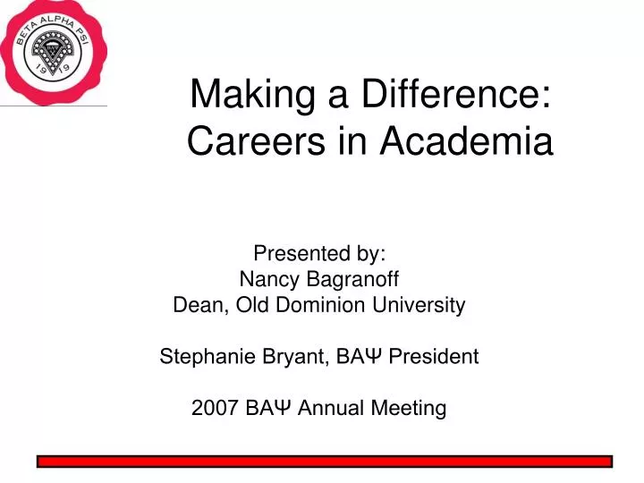 making a difference careers in academia