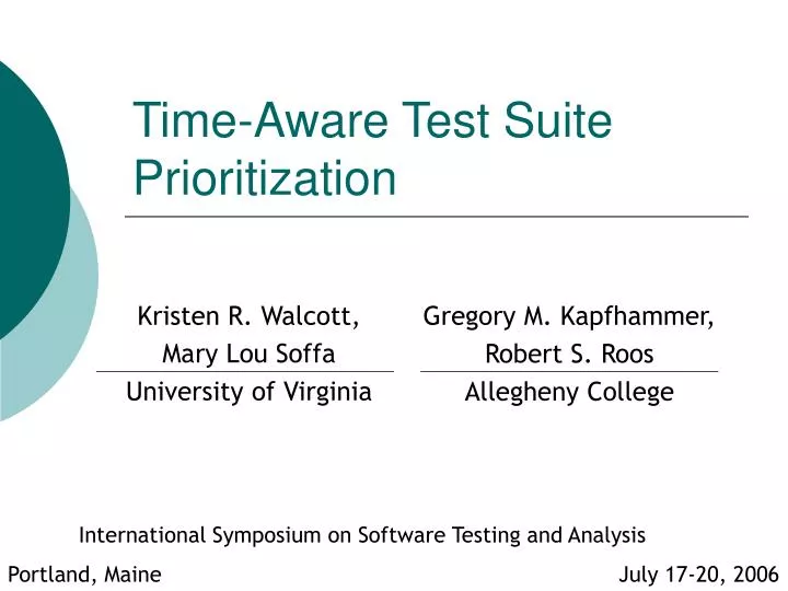 time aware test suite prioritization