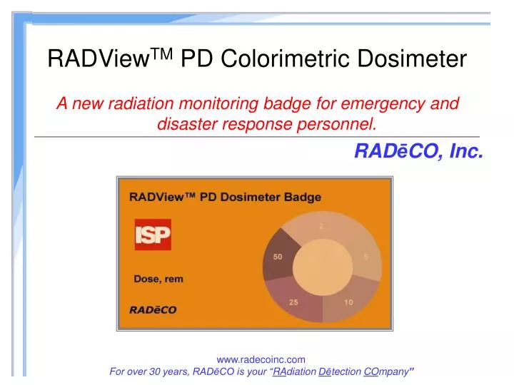 radview tm pd colorimetric dosimeter
