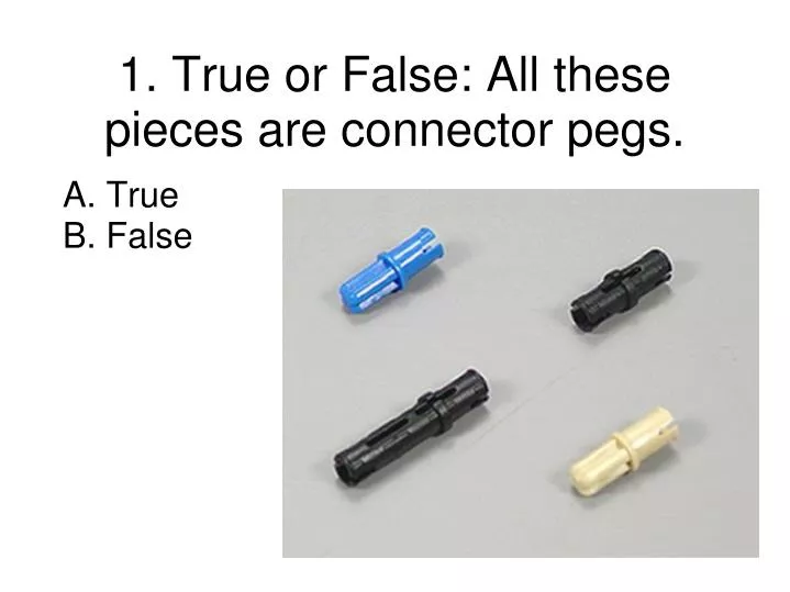 1 true or false all these pieces are connector pegs