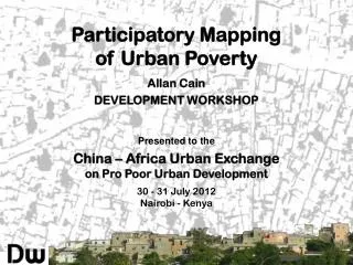 Participatory Mapping of Urban Poverty