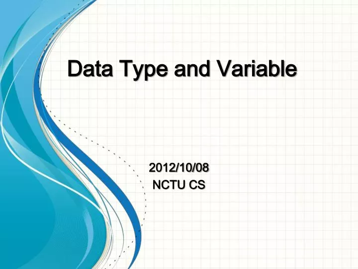 data type and variable
