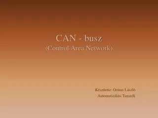 can busz control area network