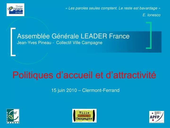 assembl e g n rale leader france jean yves pineau collectif ville campagne