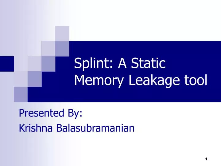 splint a static memory leakage tool