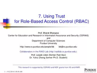 7. Using Trust for Role-Based Access Control (RBAC)