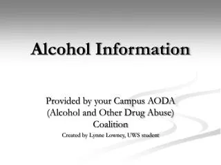 Alcohol Information