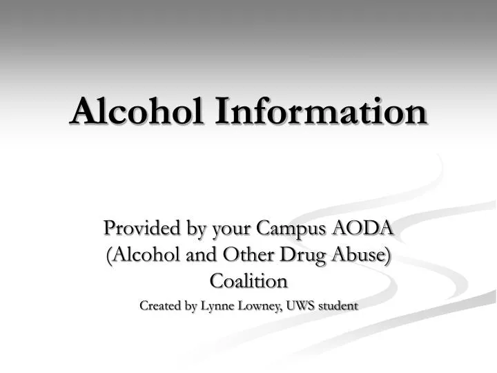alcohol information