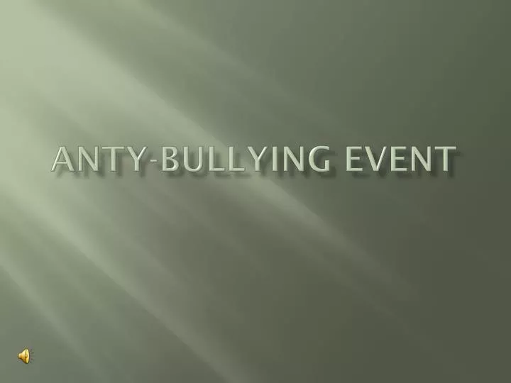 anty bullying event