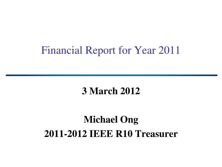 financial report for year 2011