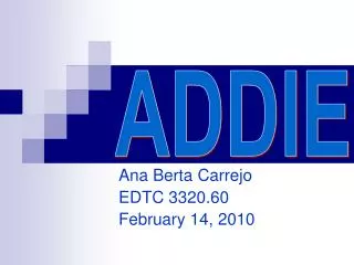 Ana Berta Carrejo EDTC 3320.60	 February 14, 2010