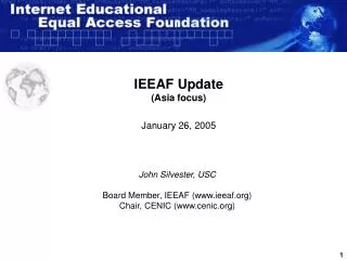 IEEAF Update (Asia focus) January 26, 2005