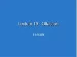 Lecture 19 : Olfaction - slide 1