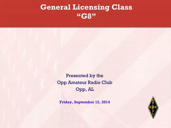 general licensing class g8
