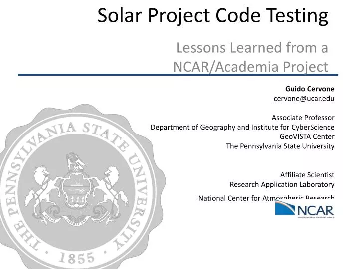 solar project code testing