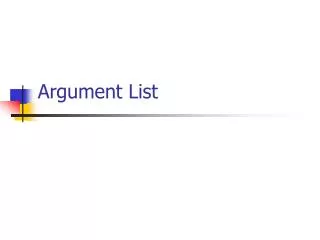 Argument List