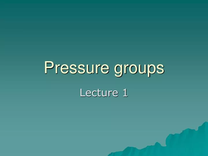 pressure groups