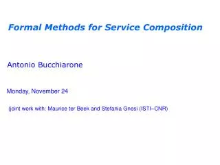 Formal Methods for Service Composition