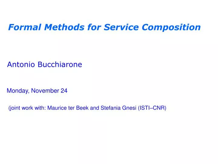 formal methods for service composition