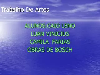 trabalho de artes