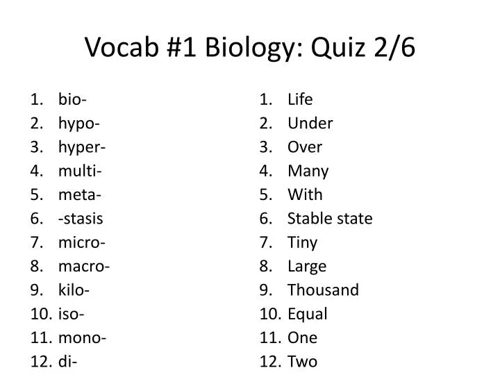 vocab 1 biology quiz 2 6