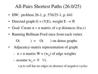 All-Pairs Shortest Paths (26.0/25)