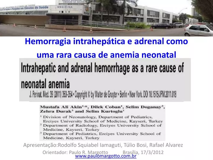 hemorragia intrahep tica e adrenal como uma rara causa de anemia neonatal